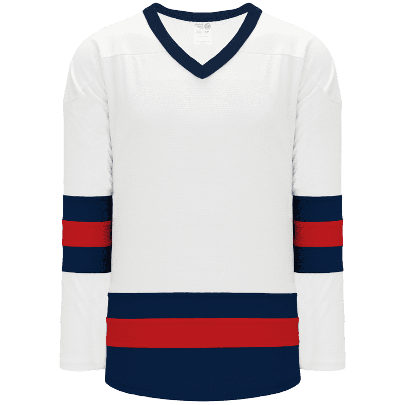 765 - White, Navy, Red