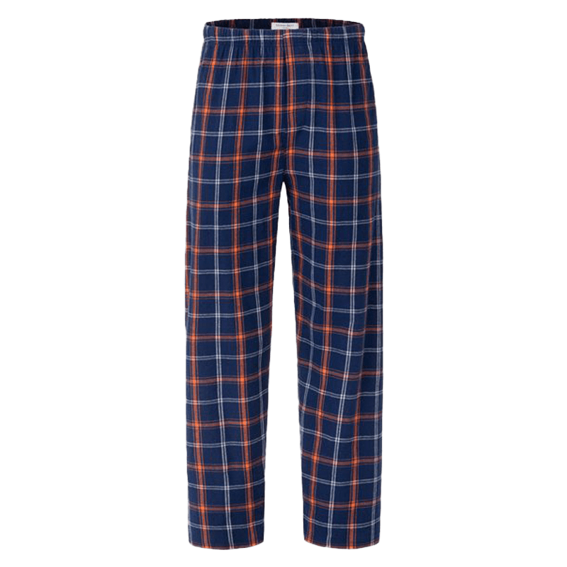 Varsity Navy Orange Plaid